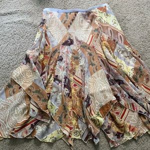 This is a Mid length multi colored skirt, S/M size.